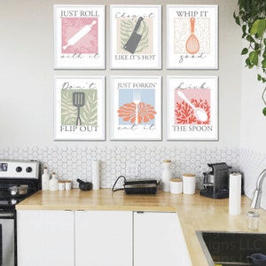 boho kitchen wall decor, kitchen gallery wall art set... Boho Kitchen Wall Art, Gallery Wall Set of 6, Printable Wall Art, Mod ...