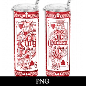 20 Unzen dünne Becherdesigns, König und Königin der Herzen png, Valentinstag Becherverpackung, Paare, Braut und Bräutigam, Paare, Ehemann und Frau