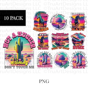 Cowgirl Bundle PNG, Western PNG Bundle, Country Sublimation Designs, Cowgirl PNG, Western Sublimation, Png Clipart, Western Sublimation Png