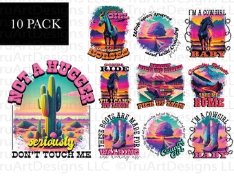 Cowgirl Bundle PNG, Western PNG Bundle, Country Sublimation Designs, Cowgirl PNG, Western Sublimation, Png Clipart, Western Sublimation Png