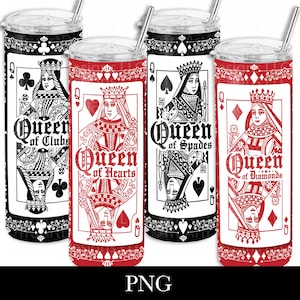 20 Unzen dünnes Becherdesigns, Königin Becher png, Spielkarte Becher wickeln, Junggesellinnenabschied Becher, Hochzeitsfeier Becher, Frauen Freunde png