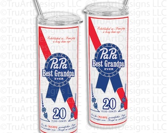 20oz skinny Tumbler Design, Fathers Day Papa Sublimation, Beer Parody Design, PNG Files for Sublimation, Papa Tumbler art, Best Papa Tumbler