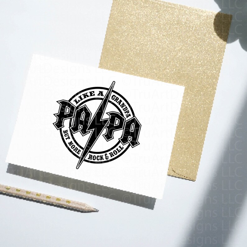 Rock and Roll Papa SVG, Rock and Roll Grandpa PNG, Rock Guitar, Music, Papa Rocks shirt, Father's day tshirt png, Father's day tshirt svg image 5