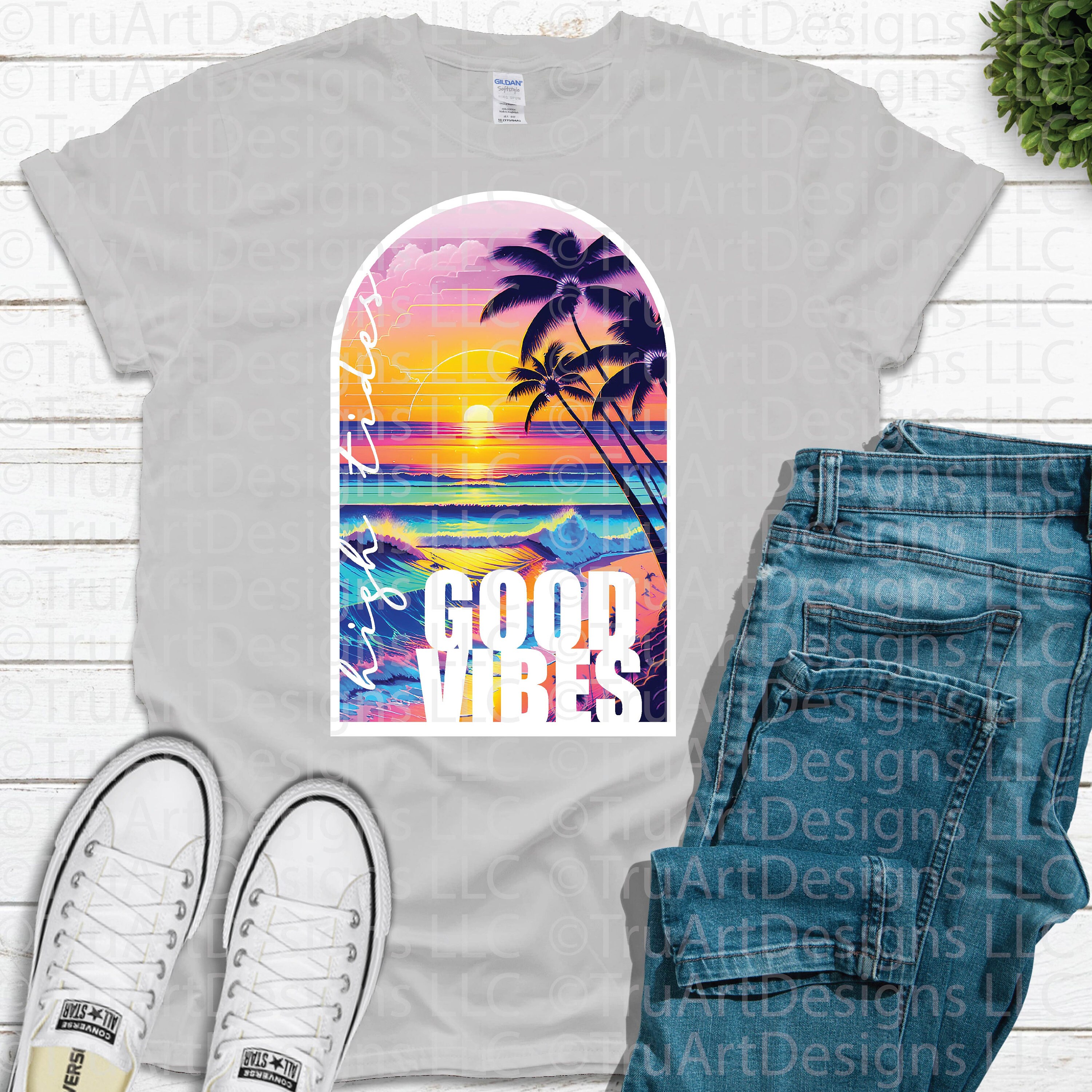 Summer Png, High Tides Good Vibes Png, Beach Sublimation Png, Ocean ...