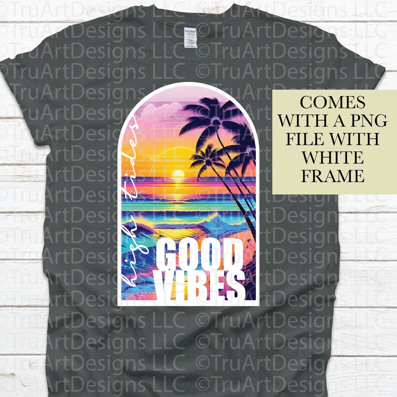 Summer Png, High Tides Good Vibes Png, Beach Sublimation Png, Ocean ...