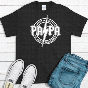 Rock and Roll Papa SVG, Rock and Roll Grandpa PNG, Rock Guitar, Music, Papa Rocks shirt, Father's day tshirt png, Father's day tshirt svg image 3