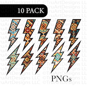 Lot aztèque sublimation éclair, motif sud-ouest png, png occidental, lot rétro des années 90, png éclair, png occidental, aztèque tendance, serape