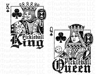 Pickleball svg bundle, King and Queen svg, Couples svg, Couples png, playing cards, Couples t-shirts, Husband and wife, His & Hers Matching