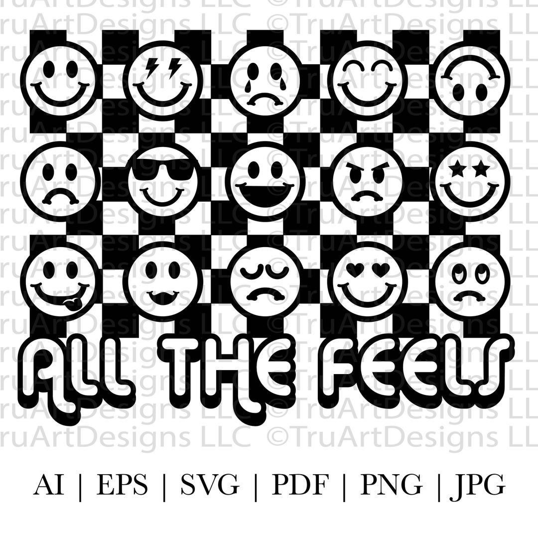 Retro Smiley SVG Throwback Happy Face SVG Checkered Smiley Etsy Australia