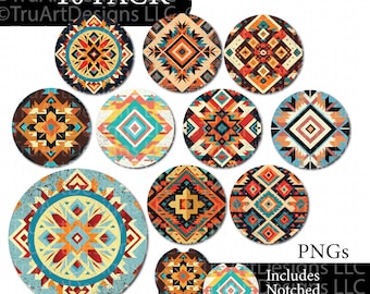 Car Coaster Sublimation Design bundle, Southwest Pattern Car coaster png, Western png, Southwest inspired patterns, keychain, air freshener