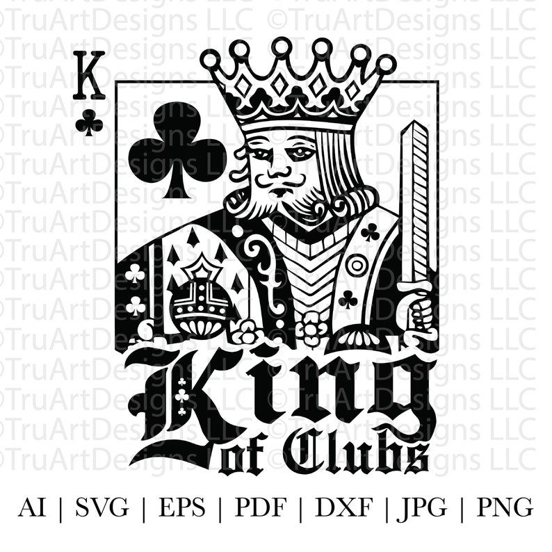 King Png King of Clubs Svg King Png Playing Card Svg King Etsy