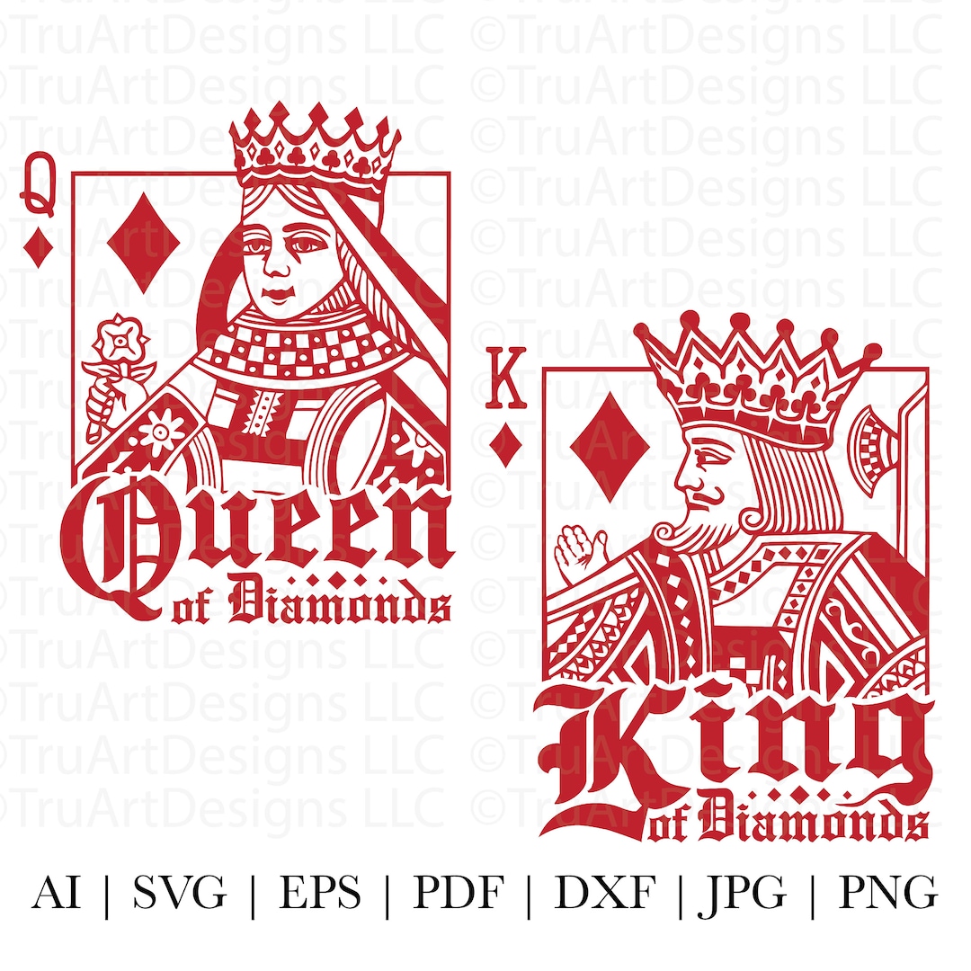 King and Queen of Diamonds Svg Bundle, Couples Matching Shirts Svg