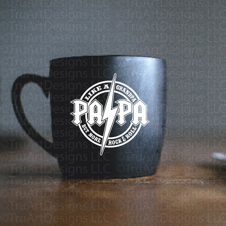 Rock and Roll Papa SVG, Rock and Roll Grandpa PNG, Rock Guitar, Music, Papa Rocks shirt, Father's day tshirt png, Father's day tshirt svg image 4