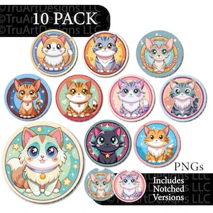 Zestaw do sublimacji podstawek samochodowych Kawaii Kitty Cat coaster png Ilustrowany słodki kot Anime zestaw do sublimacji brelok odświeżacz powietrza png