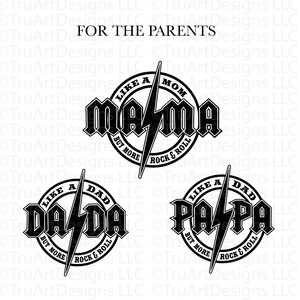 Family Svg Bundle, Rock and Roll Family, Family Tshirt Bundle Pngs ...
