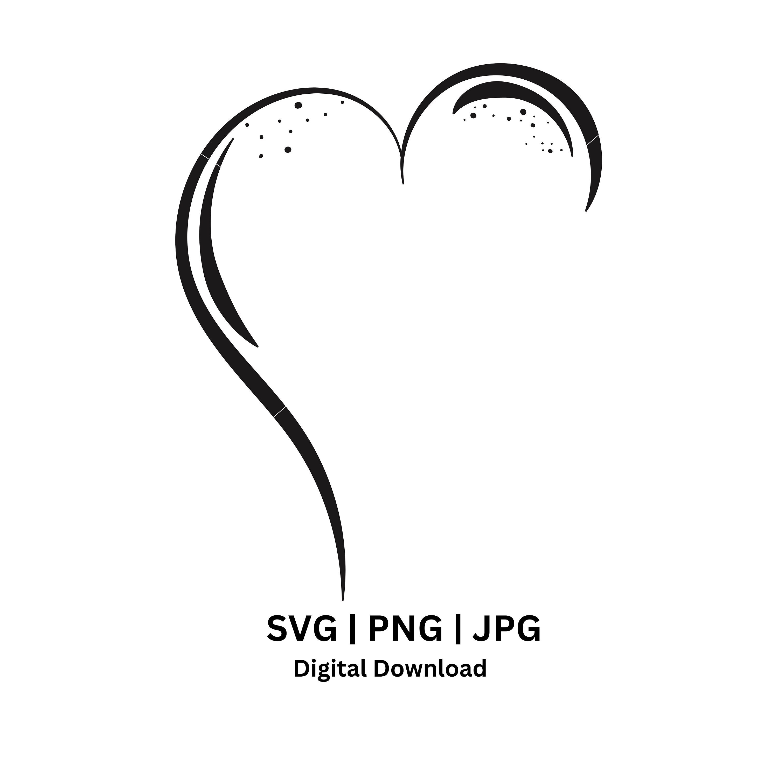 Half Heart SVG Half Heart PNG Half Heart JPG Half Heart - Etsy UK