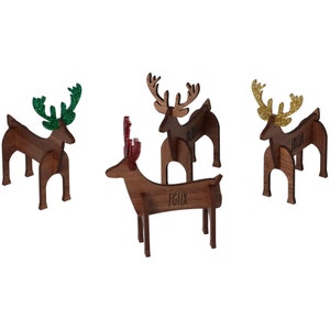 Reindeer stuffed animal | Christmas gift | Individual name | Various colors | Wood and acrylic