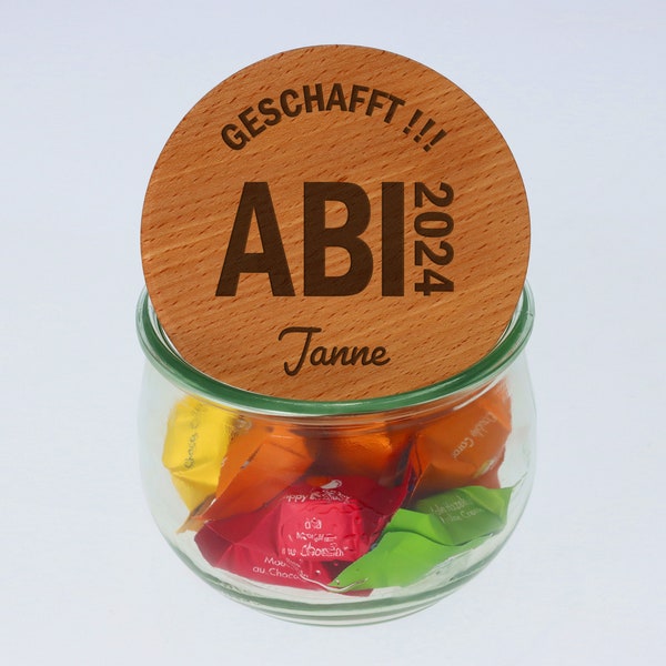 Geschenkglas | ABI 2024 | Individuellen Namen | 580ml | Geschenk zum Abitur