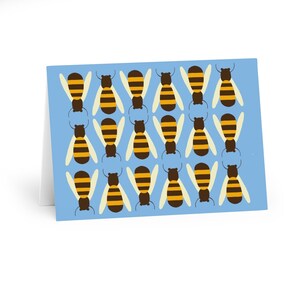 bumblebee greeting cards, blank thank you cards, honeybees blank cards, stationary 5 pc set