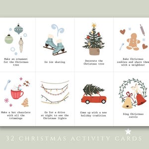 DESCARGA DIGITAL / Tarjetas de actividades navideñas imprimibles / Actividades de Adviento para niños en familia / Actividades del calendario de Adviento