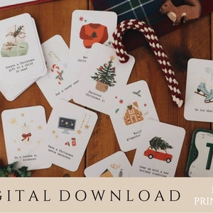 DIGITAL DOWNLOAD | Printable Christmas Activity Cards | Family Kids Advent Activities | Advent Calendar Activities