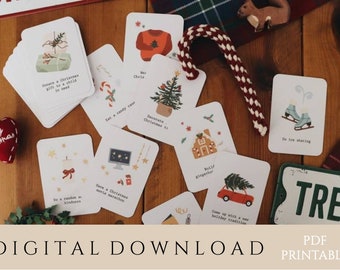 DIGITAL DOWNLOAD | Printable Christmas Activity Cards | Family Kids Advent Activities | Advent Calendar Activities