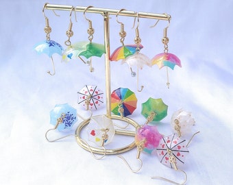 Umbrella earrings, unusual earrings, nice gift idea