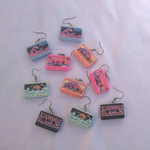 Cassette earrings, funny retro earrings, cool 80s 90s party
