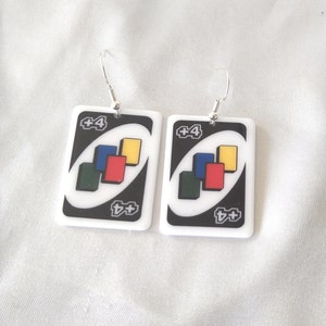 Kartenspiel Ohrringe, lustige Ohrringe, Eins, plus vier