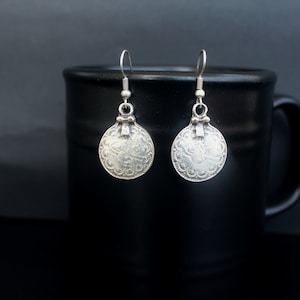 Disc Earrings, Simple Dangle Earrings, Coin Dangle Earrings, Ethnic Drop Earrings, Turkish Jewelry, Gift For Her