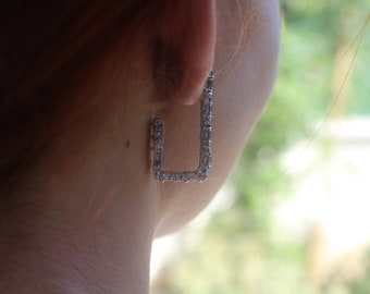 Modern Geometric Earrings, Simple Stud Earrings, Gold Filled Rectangle Earrings, Gift For Her