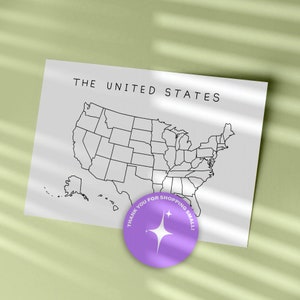 Druckbare USA Karte - Sales Tracker - Reisekarte - printable download