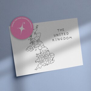 Druckbare UK Karte - Sales tracker - Großbritannien Reisekarte - printable download