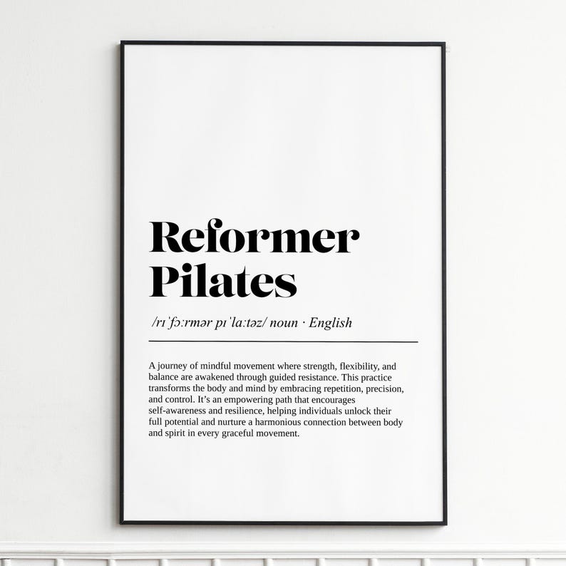 Reformer Pilates Funny Definition Hobby Gift Wall Art Print image 1