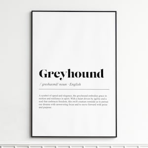 Greyhound Art Print , Elegant Animal Illustration Wall Art , Minimalist Home Decor , Gift for Dog Lovers