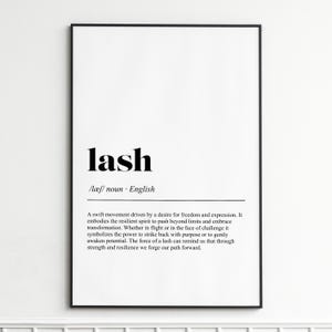 Tryck med definition av fransar, elegant typografisk väggkonst, modern ordboksposter, present till heminredning