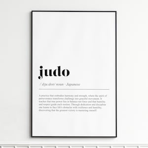 Judo Definition Print , Inspirational Dictionary Wall Art , Modern Typography Poster , Home Decor Wall Art
