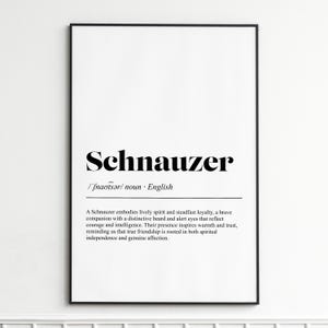 Schnauzer Art Print , Pet Portrait Wall Art , Minimalist Home Decor , Gift for Dog Lovers
