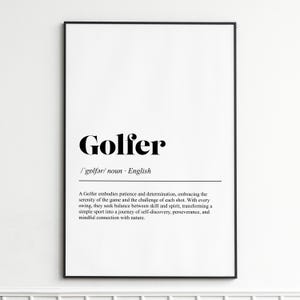 Golfer Definition Print , Elegant Dictionary Wall Art , Classic Typography Poster , Perfect Gift for Golf Enthusiasts
