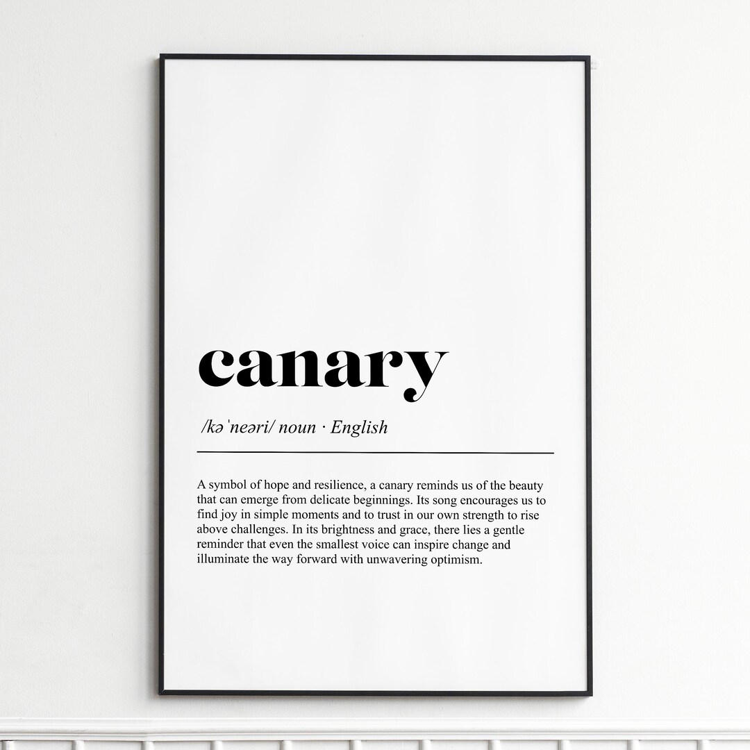 Canary Definition Print , Elegant Dictionary Wall Art , Modern ...