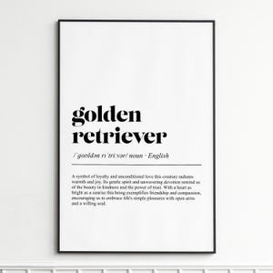 Golden Retriever Art Print , Inspirational Dog Quote Wall Art , Minimalist Home Decor , Gift for Pet Lovers
