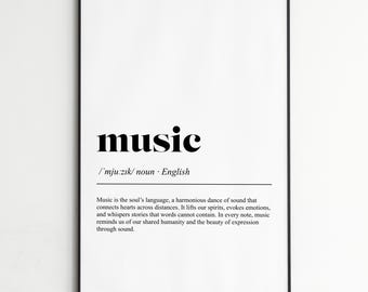 Impresión de arte musical, arte mural moderno con cita inspiradora, póster minimalista, regalo para amantes de la música.