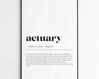 Aktuar Definition Print, Elegante Wörterbuch Wandkunst, Moderne Typografie Poster, Wohnkultur Wandkunst