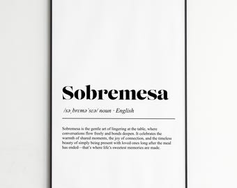 Sobremesa Definizione spagnola Spagna Regalo Stampa artistica da parete