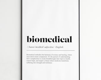 Lámina con definición biomédica / Regalo perfecto para la graduación en ingeniería biomédica / Arte mural moderno