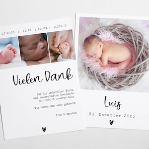Danksagungskarte mit Umschlag zur Geburt Babykarte Junge Mädchen