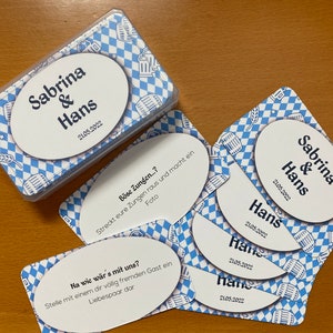 50 Fotoaufgobn fia dei boarische Houchzeid - individuell mit Namen & im bayerischem Design - Fotoaufgaben für deine bayerische Hochzeit