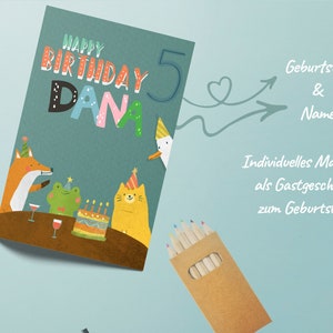 Kindergeburtstag mal anders: Personalisierte Malbücher mit Stiften als cooles Gastgeschenk
