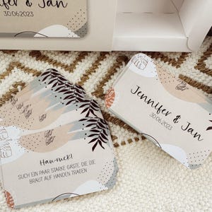 Handgefertigte Fotobox-Spielkarten im Boho-Design – 85x Spaß & Erinnerungen am Großen Tag