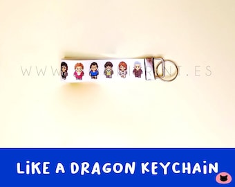 Keychain Yakuza Like a Dragon, LAD, Like a Dragon, Yakuza, Yakuza merch, Like a dragon merch, Kasuga Ichiban, Saeko, Nanba, Adachi, keychain